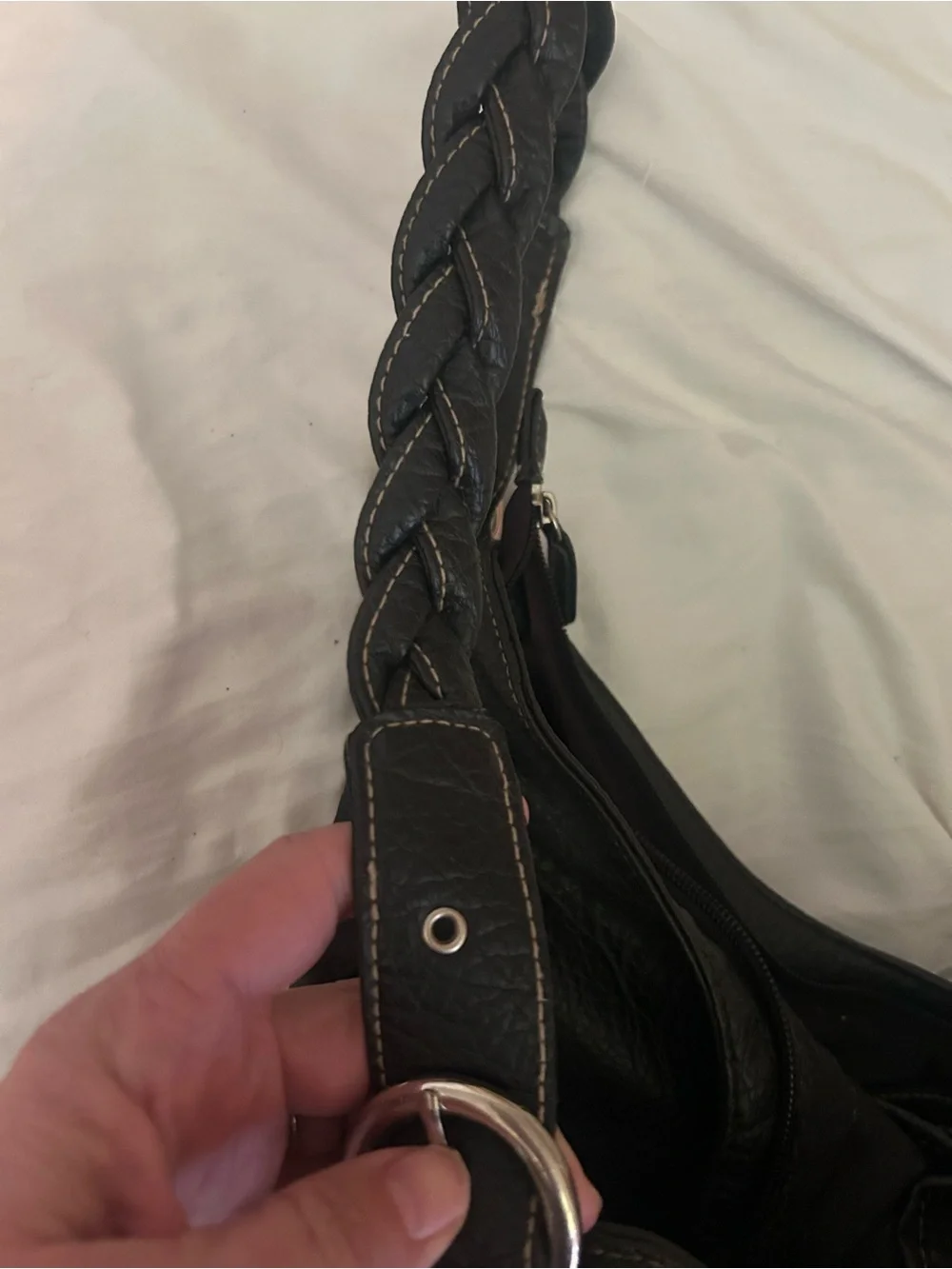 Rosetti pebbled black hobo bag